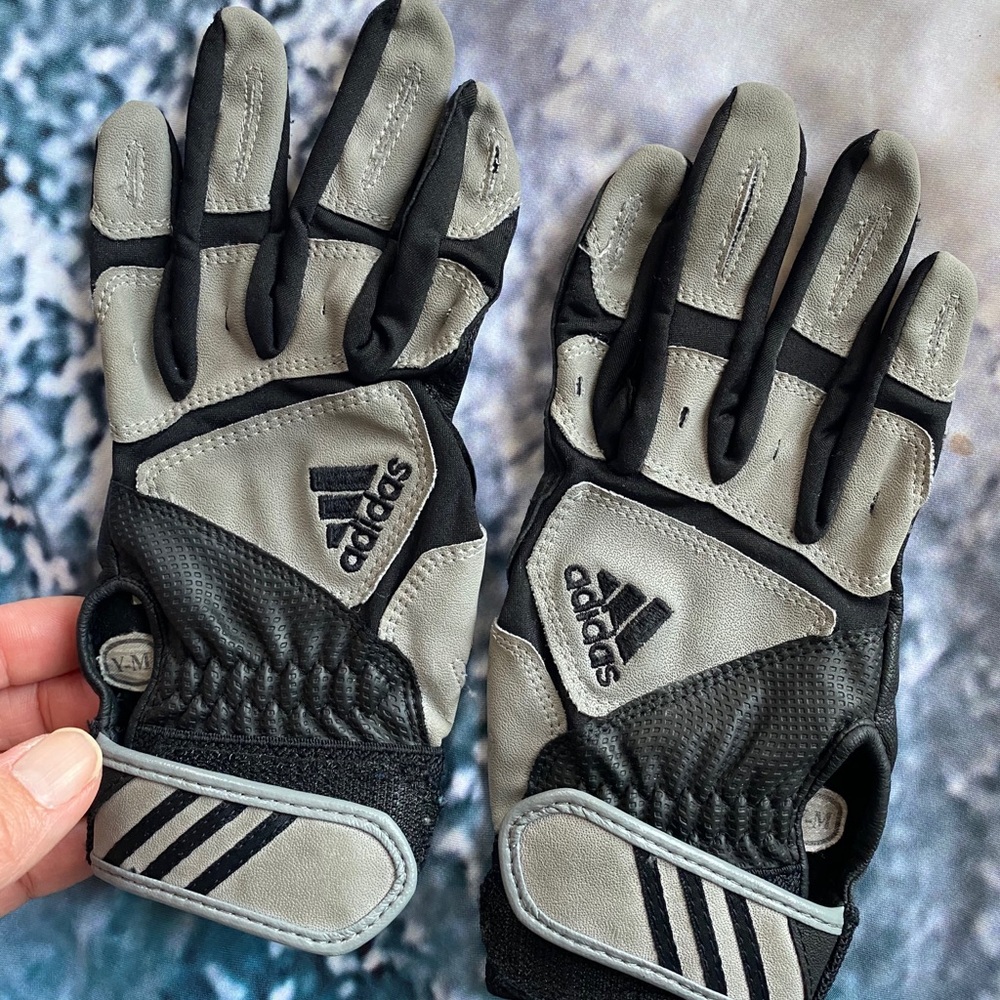 Adidas leather gloves, batting gloves. Youth M
